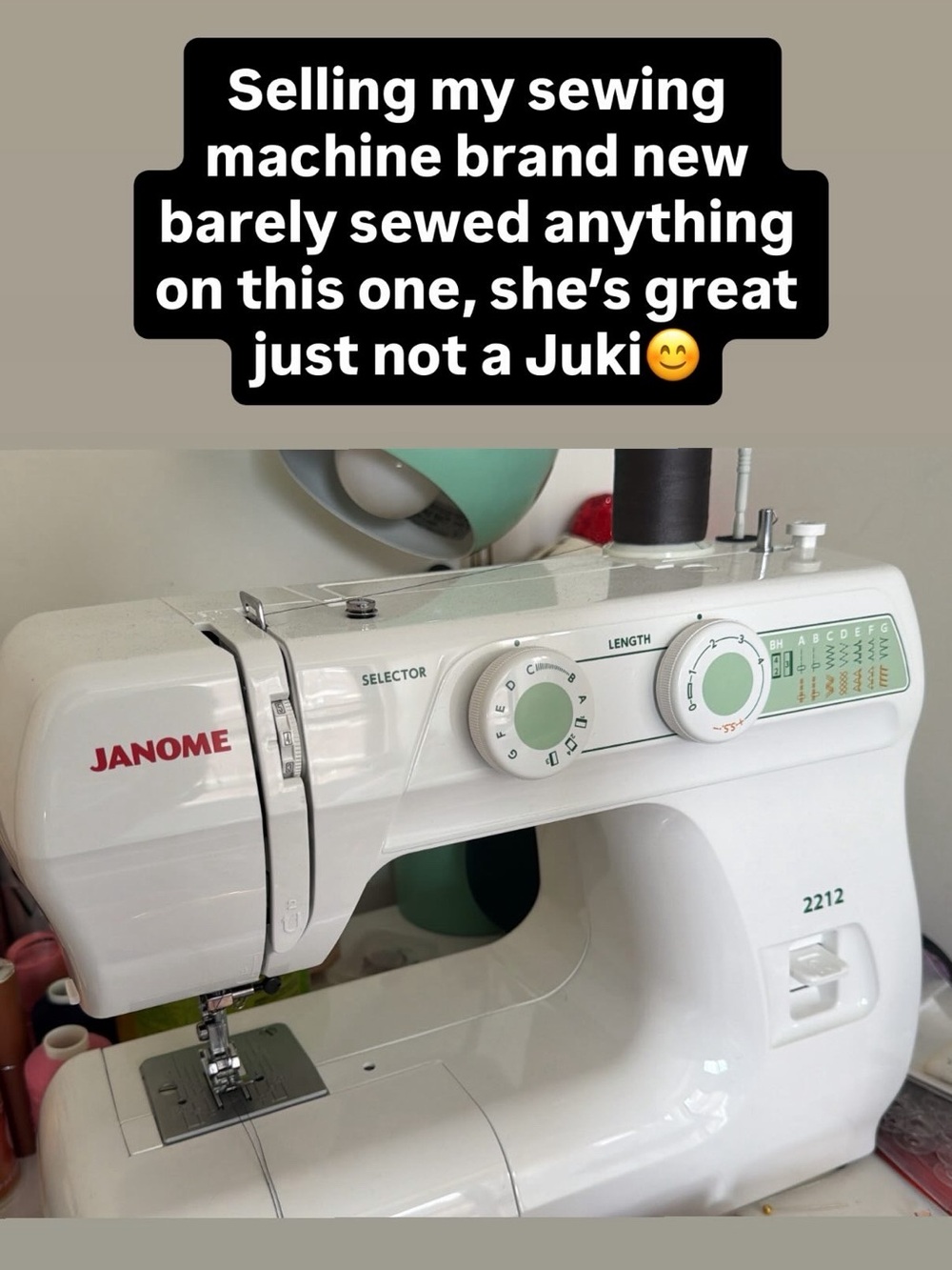Janome 2212 Sewing Machine - White